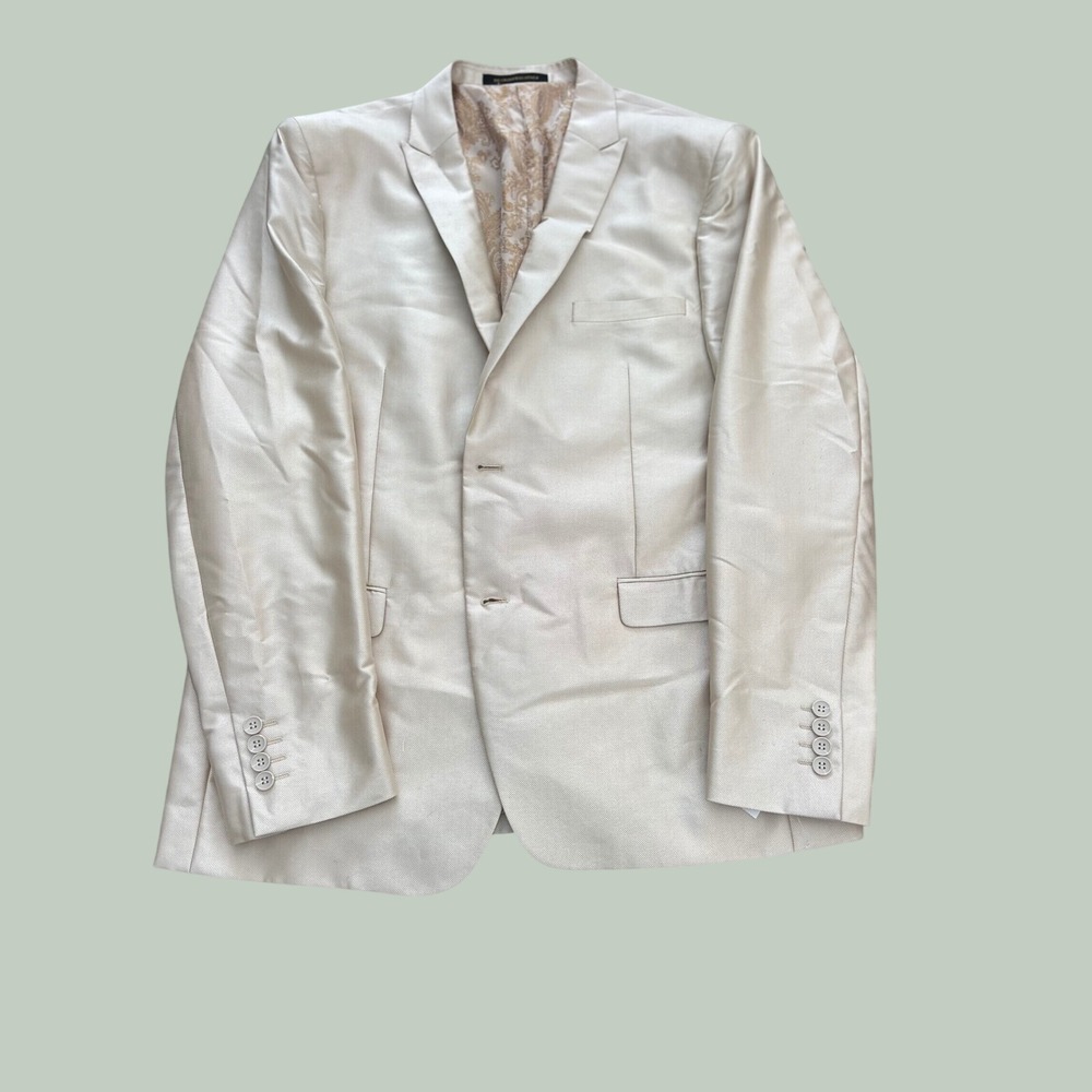 Portofilo Extra Fine Mens Blazer 40R Champagne Cream‎ Super 160s Italy S033P
